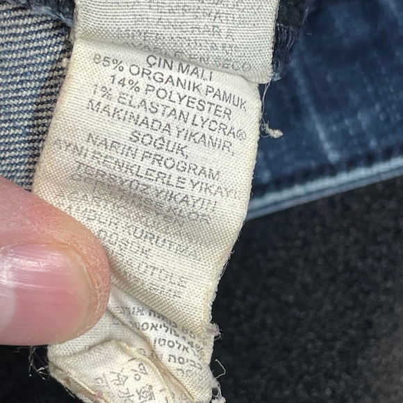 Prana Women's Blue Dark Wash Denim Whiskered Skinny Jeans Size 4 Short - Picture 7 of 11